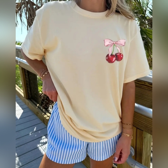 Cherry Charm Tee | Sweetheart Edition - Honey Aura - Picture 2 of 4